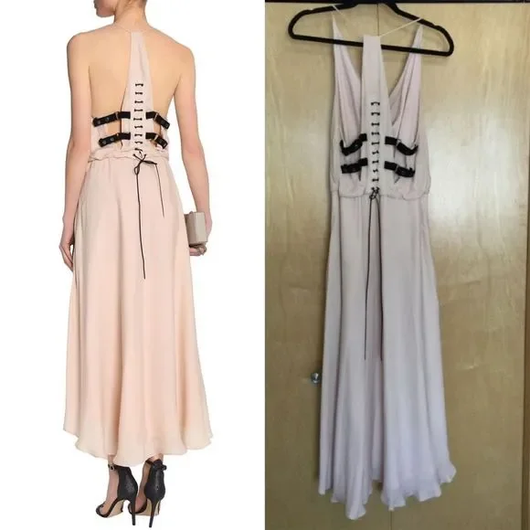 Haute Hippie Lace-up Draped Silk Crepe De Chine